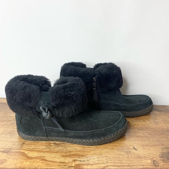 UGG Genuine Shearling Lined Elowen Bootie Women Black size 6 - Picture 2 of 14
